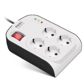 تصویر محافظ برق 4 خانه ارت دار با کلید پارت الکتریک مدل 8791