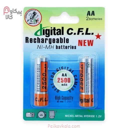 تصویر باطری شارژی قلمی 2500 میلی آمپر digital C.F.L